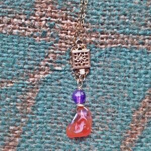 ✨Lake Superior Agate Healing Crystal Necklace: Spilled Milk Agate Talisman✨